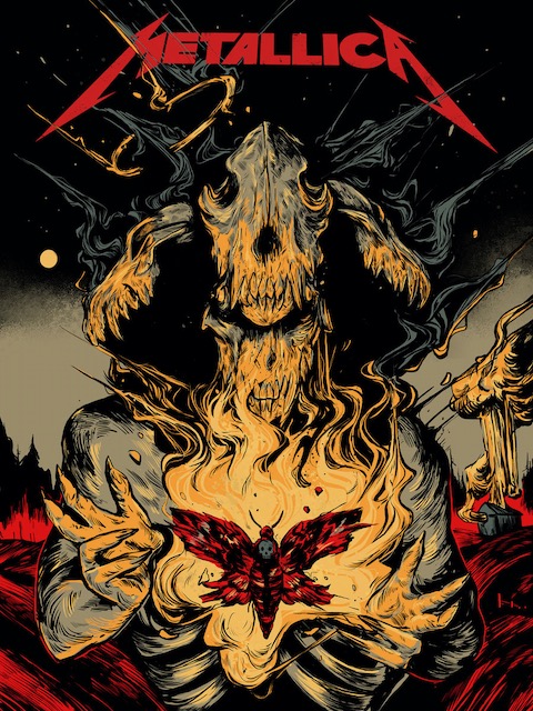 Metallica Limited Edition Moth Into Flame Poster From Wolfskulljack Available Thursday Myrocknews